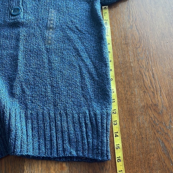 NWT St. Johns Bay shawl collar sweater 3 button V-neck closure size M blue - Picture 8 of 14